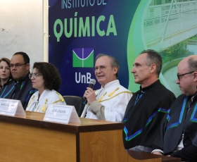 Posse da nova diretoria do Instituto de Química (IQ). 02/06/2026 Foto: Beto Monteiro/GRE Ascom